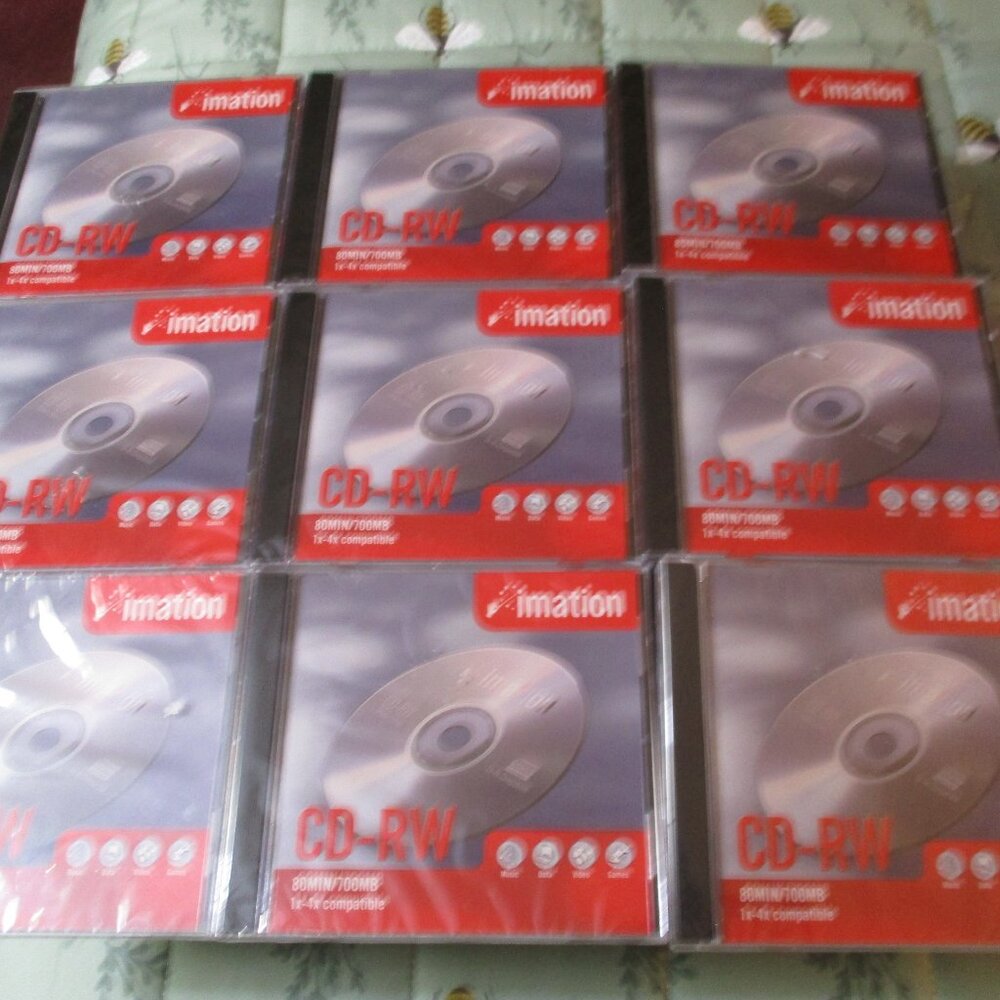 Lot of 9 Blank Imation CD-RW NEW